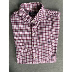 Polo Ralph Lauren Shirt Mens Large Plaid Slim Fit Long Sleeve Button Up